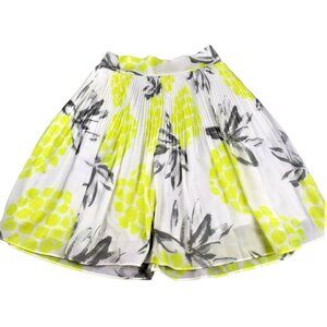 Mini Skirt Dressy Pleated Yellow and Grey Skirt Size Small JH1041